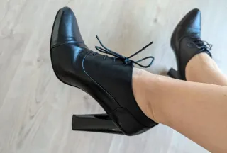 Zara zapatos mujer Blucher Tacón Piel Talla 38