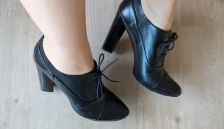 Zara zapatos mujer Blucher Tacón Piel Talla 38