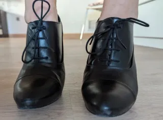 Zara zapatos mujer Blucher Tacón Piel Talla 38