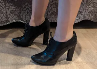 Zara zapatos mujer Blucher Tacón Piel Talla 38
