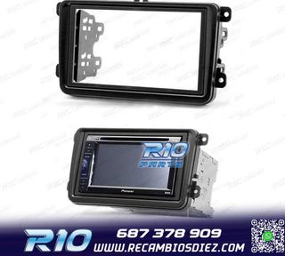 MARCO NEGRO RADIO 2-DIN PARA SEAT ALTEA LEON TOLEDO SKODA FA