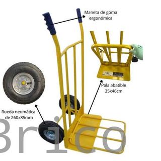 Carretilla Almacén Rueda Neumática Pala Abatible 300 Kg