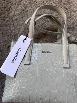 Bolso Calvin Klein Beige/Gris Cocodrilo