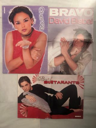 Pósters Operación Triunfo 1. Pegatinas Bravo y CDs