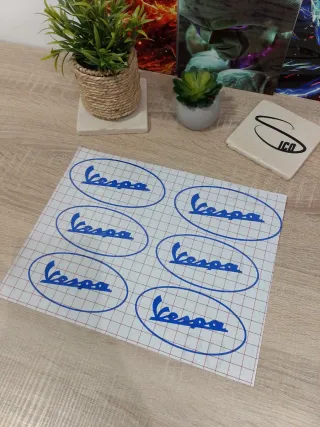 Pegatinas Vespa Ovaladas Azules