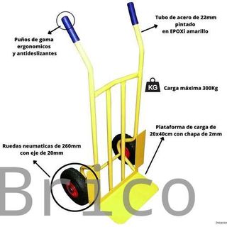 Carretilla Almacén Rueda Neumática 300 Kg