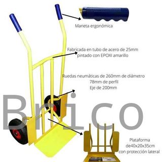 Carretilla Almacén Rueda Neumática 300 Kg
