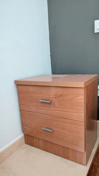 3 Mesitas de Noche Madera y Metal