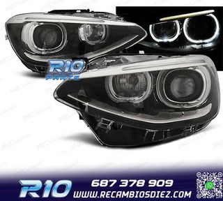 FAROS BMW F20 21 OJOS ANGEL LED FONDO NEGRO