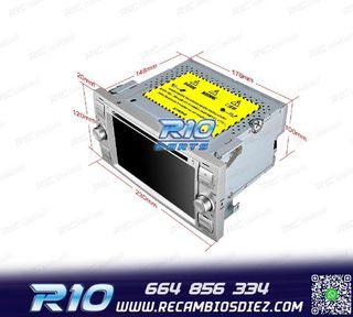 RADIO GPS ANDROID 12 PARA FORD FOCUS C-MAX FIESTA GALAXY KUG