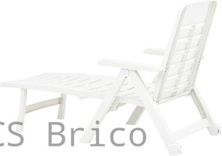 Tumbona Plegable Smeraldo con Ruedas Blanca