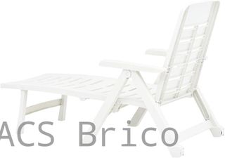 Tumbona Plegable Smeraldo con Ruedas Blanca