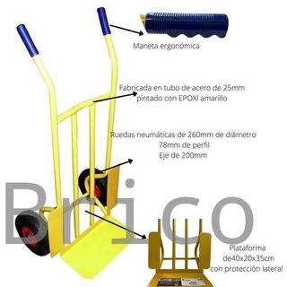 Carretilla Almacén Rueda Neumática 300 Kg
