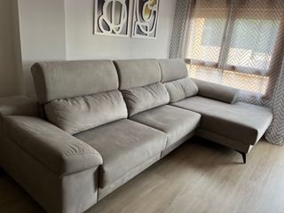 Sofá cheslong beige/gris - 2 meses de uso.