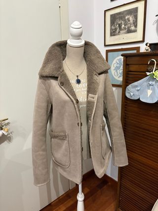 Giaccone donna Dublefax Beige/Marrone