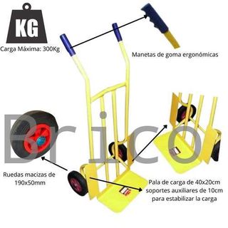 Carretilla Almacén Rueda Maciza 300 Kg