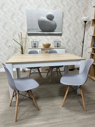 MESA COMEDOR CON 6 SILLAS ESTILO NORDICO