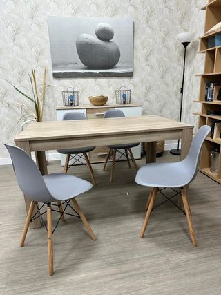 MESA COMEDOR CON 6 SILLAS ESTILO NORDICO