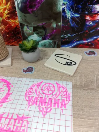 Pegatinas Yamaha Rosa Fluor