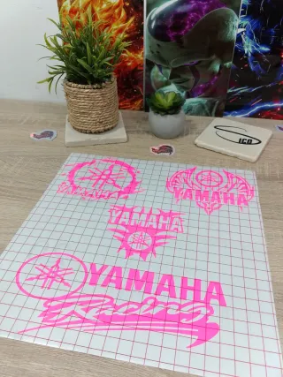 Pegatinas Yamaha Rosa Fluor