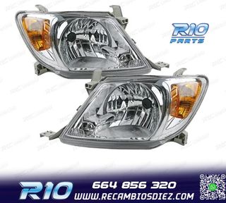 FAROS PARA TOYOTA HILUX VIGO PICK-UP 05-11 FONDO CROMO