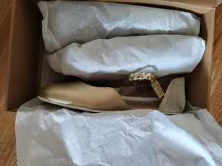 Manoletinas Navega T 38 Doradas/Plateadas.Barefoot