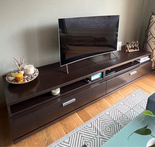 Mueble TV madera y cristal
