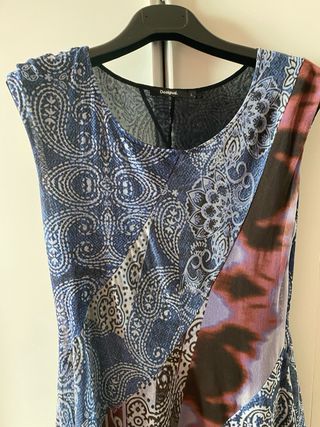 Vestito Desigual fantasia blu e viola