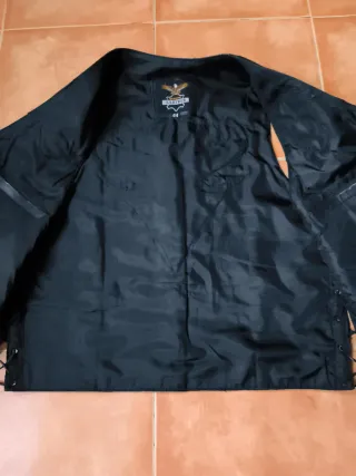 Chaleco motero cuero negro talla M