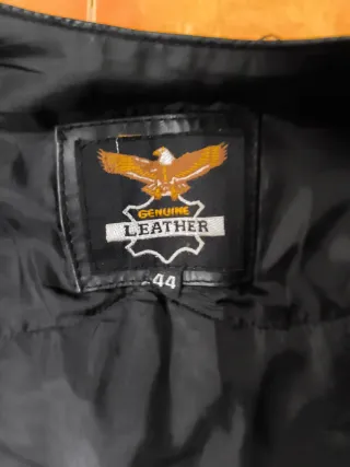 Chaleco motero cuero negro talla M