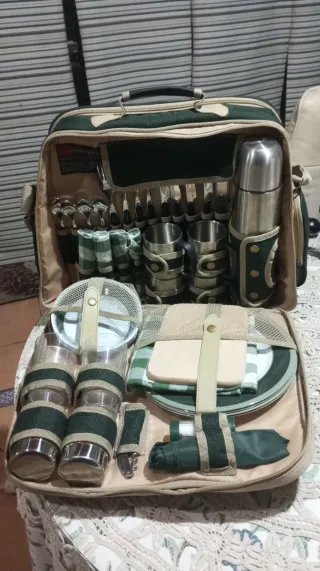 Bolsa Picnic Alta Gama Beige/Verde