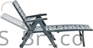 Tumbona Plegable Smeraldo con Ruedas Verde