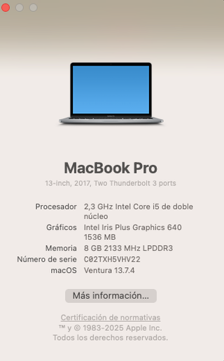 MacBook Pro Apple Plata/Gris Espacial