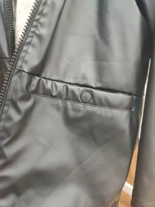 Chubasquero Zara niña verde forrado, talla 11-12 a