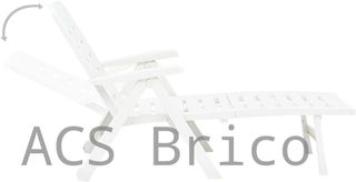 Tumbona Plegable Smeraldo con Ruedas Blanca