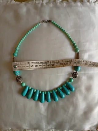 Collana etnica turchese vintage anni 80