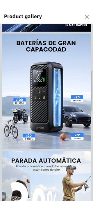 Lamicall Bicycle Pump, Portable Air Compressor – [