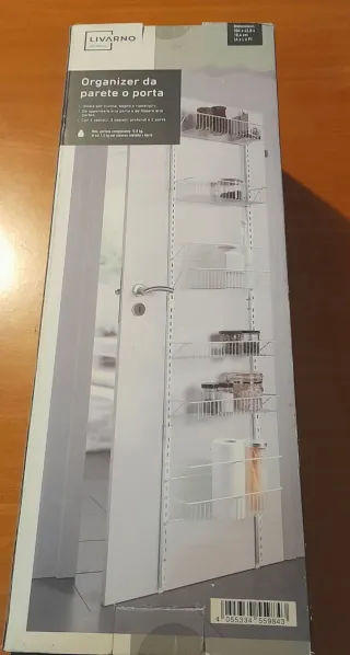 Organizer cucina/bagno da parete o porta, bianco