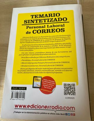CORREOS 2023. Temario SINTETIZADO. Personal de ...