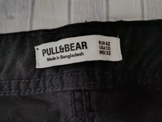 Pantalón ancho cargo negro mujer