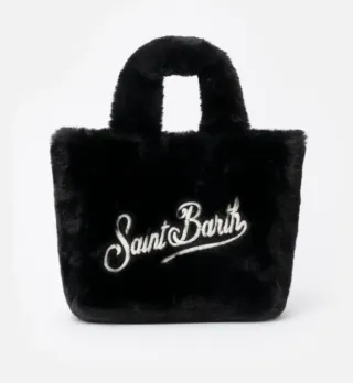 Borsa Saint Barth ecopelliccia nera Borsa morbida