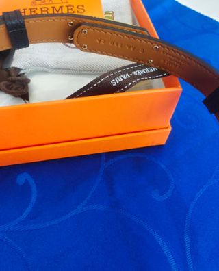 Cinturón Hermès Negro y Dorado