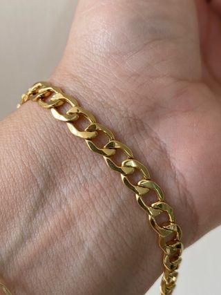 Pulsera Oro 18k Diamantes Negros 20cm