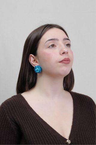 Pendientes flor azul