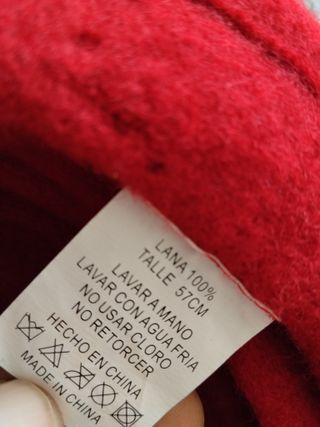 Gorro de lana 100% rojo