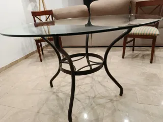 Mesa redonda forja cristal 1,20m