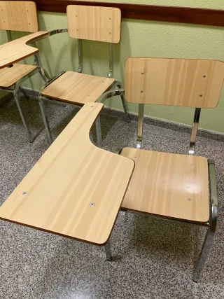 Silla pala madera y metal