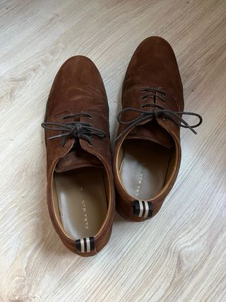 Zapatos Zara Man Piel Marrón Talla 46