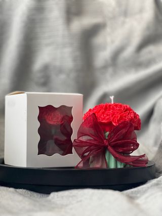 Vela San Valentín Ramo Rosas