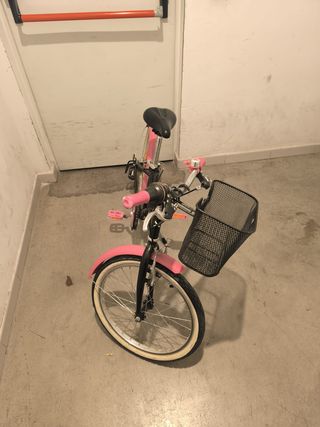 Bicicleta infantil niña rosa y negra